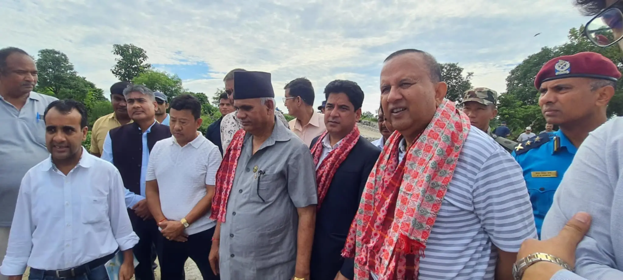 दोधारा चाँदनी सुक्खा बन्दरगाह निर्माणस्थलको निरीक्षण