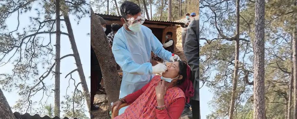 ज्वरो फैलिएको गाउँका मानिसको स्वाब सङ्कलन