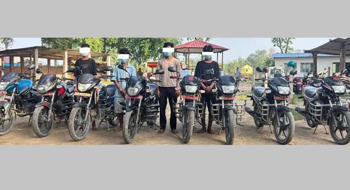 कैलालीमा मोटरसाइकल चोरीमा संलग्न ४ जना पक्राउ, ८ वटा मोटरसाइकल बरामद