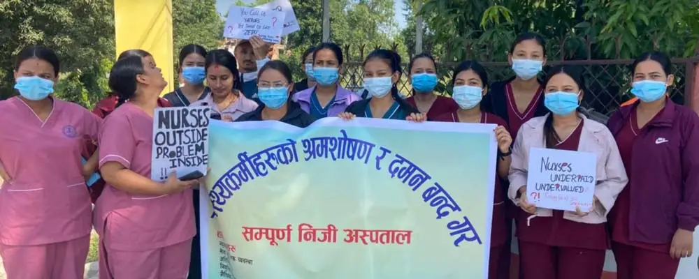 धनगढीस्थित निजी अस्पतालमा कार्यरत नर्स आन्दोलित