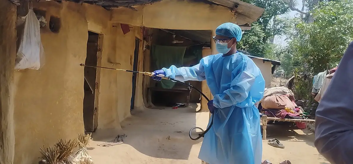 कैलालीमा औलो र कालाजार नियन्त्रणका लागि विषादी छिट्न सुरु