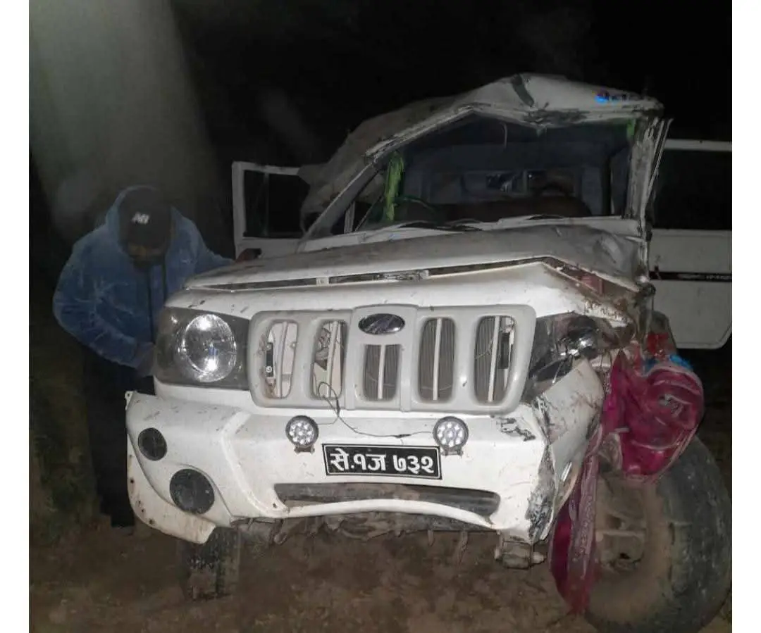 बैतडीमा मेलाबाट फर्कदैँ गरेको जिप दुर्घटना, १ जनाको मृत्यु, ४ घाइते