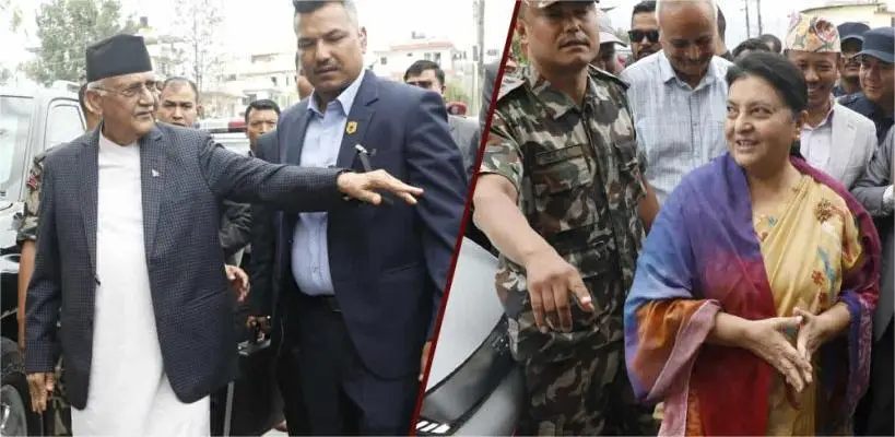 प्रधानमन्त्री ओली र पूर्वराष्ट्रपति भण्डारीबीच भेटवार्ता